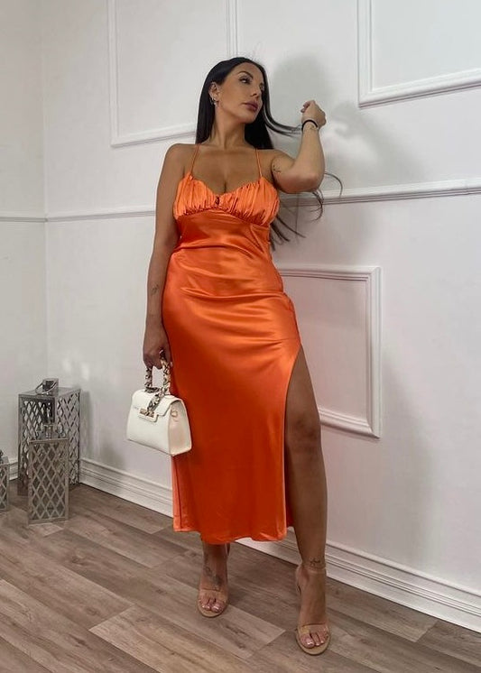 Vestido Satén – Espalda Cruzada
