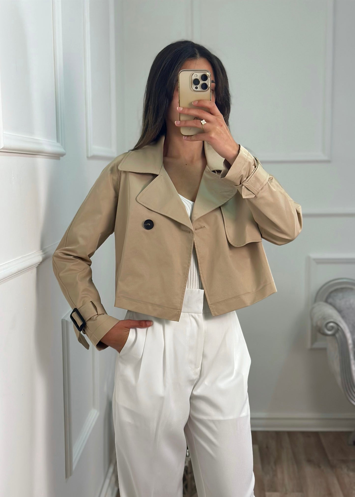 GABARDINA CORTA CAMEL